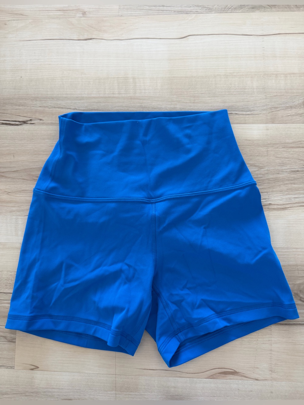 NWT CRZ YOGA Butterluxe High Waisted Biker Shorts Bright Blue Size XS
